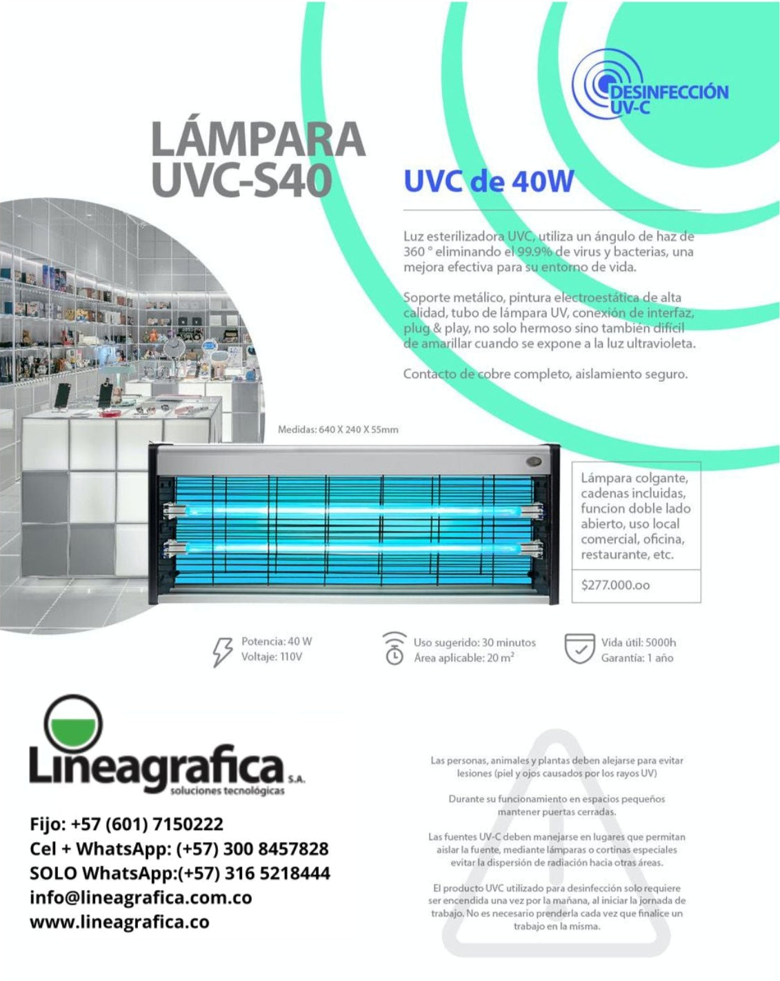 Lámpara UVC-40W