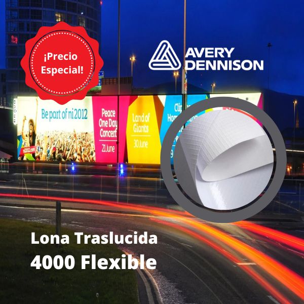 Lona Avery 4000 Traslucida| Flexible Substrate | 1,68 x 50 m | ¡Precio Especial!