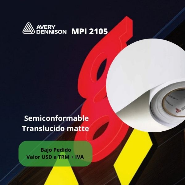 Vinilo | Avery MPI 2050 | Semiconformable Translucido Matte|  1.52 M X 45.77 m