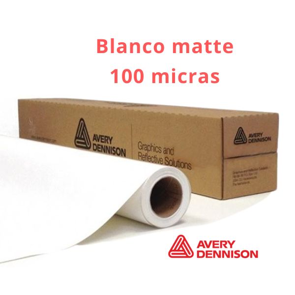 Vinilo Avery MPI3800 | blanco matte 100 micras| Rollo 1.52× 50 m| PVC monomérico