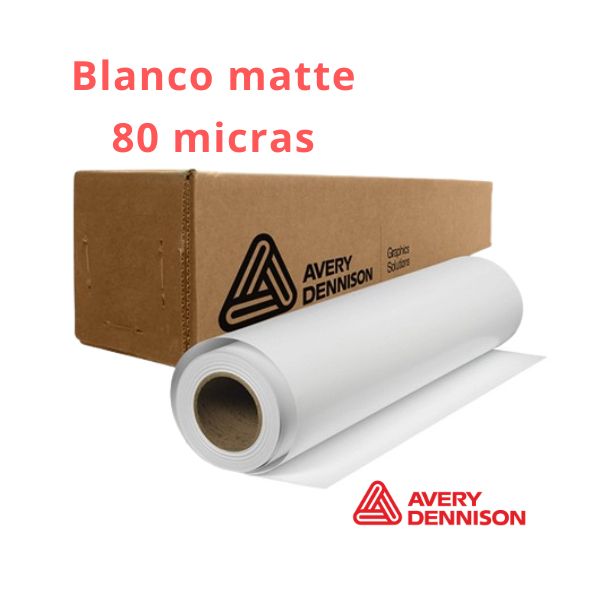 Vinilo Avery MPI3700 | blanco matte 80 micras| Rollo 1.06 × 50 m| PVC monomérico