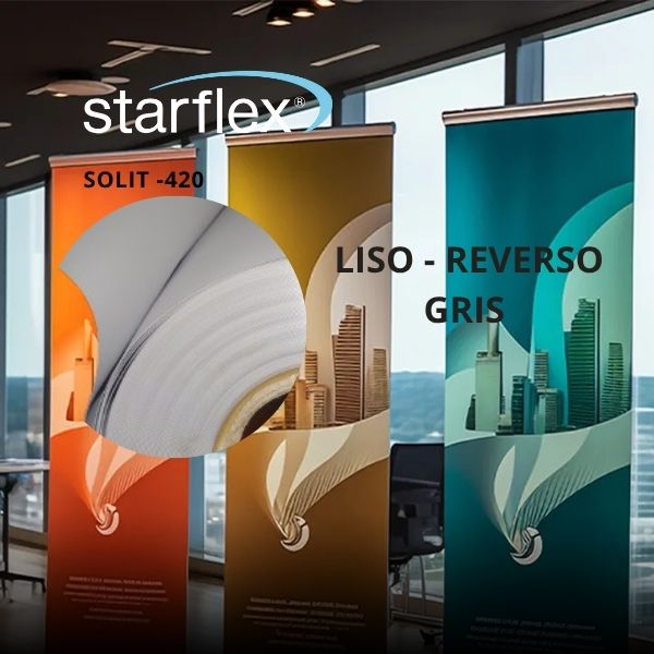 BANNER SOLIT-420 RESPALDO GRIS  1.37 MX 50 M
