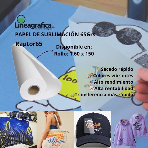 Papel de sublimación Raptor65 65Gr 