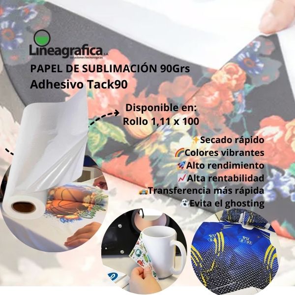 Papel de sublimación Tack90 90Grs Adhesivo 